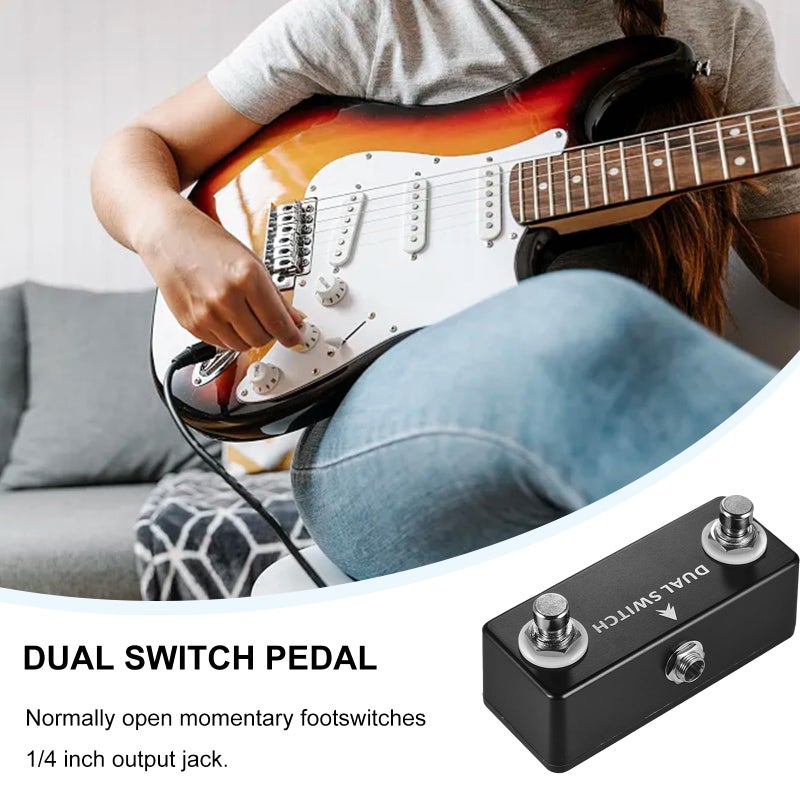 LokFy Guitar Footswitch Pedal DUAL SWITCH PEDAL Dual Momentary Footswitches for Effects Pedal and Muti-effects Pedal - Image 3